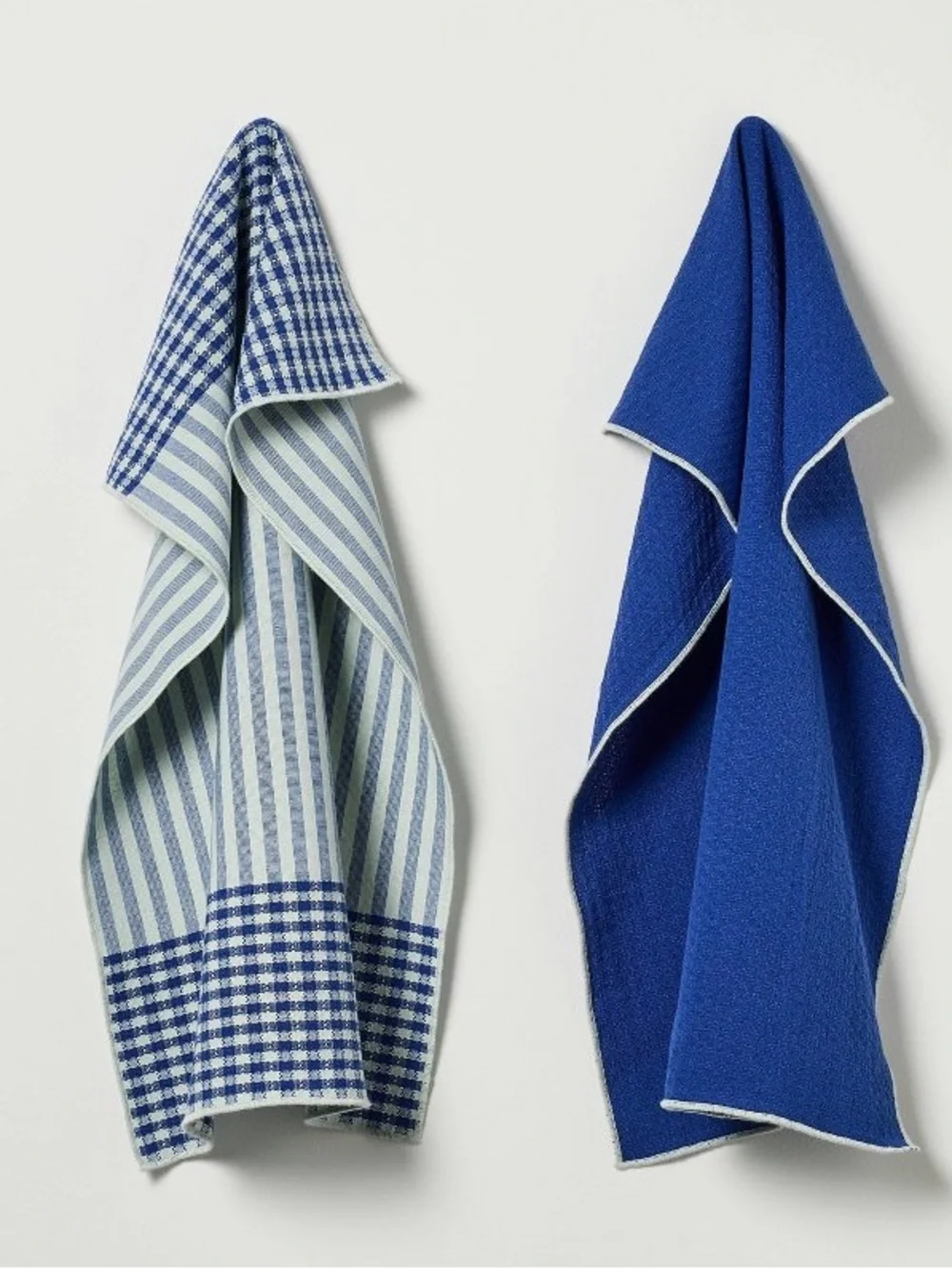 Hearth & Hand Blue and White Striped & Solid Kitchen Towel Set